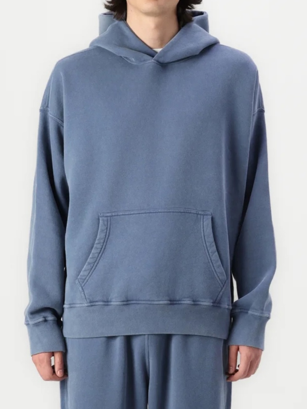 Abercrombie & Fitch Essential Popover Hoodie Mens Large Vintage Indigo Blue New